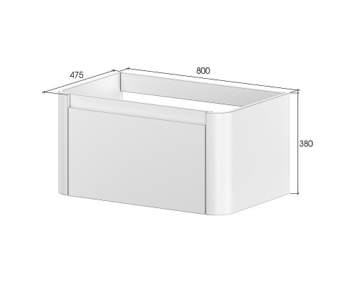 Тумба под раковину Boheme Armadi Art Voi 80 782-080-SF-L подвесная Stone Finish цвет Luna