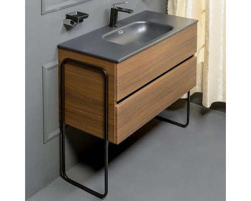 Тумба с раковиной Boheme Armadi Art Vallessi 100 837-100-D+Armadi Art Vallessi 100 838-100-A подвесная Dark Oak