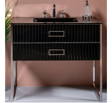 Тумба под раковину Boheme Armadi Art Monaco 100 866-100-BCR Черная Хром