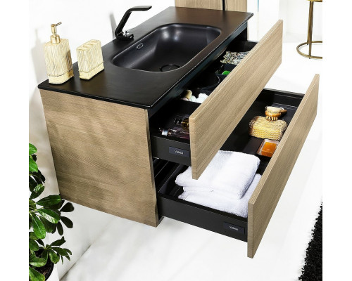 Купить Тумба под раковину Boheme Armadi Art Vallessi 100 837-100-L подвесная Light Oak в магазине сантехники Santeh-Crystal.ru