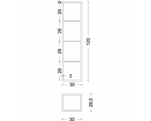 Шкаф пенал Boheme Armadi Art Loft 30 896-W подвесной Белый Черный