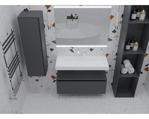 Тумба Boheme Armadi Art Vallessi UNO-S 100 897-100-A mat подвесная Антрацит матовый