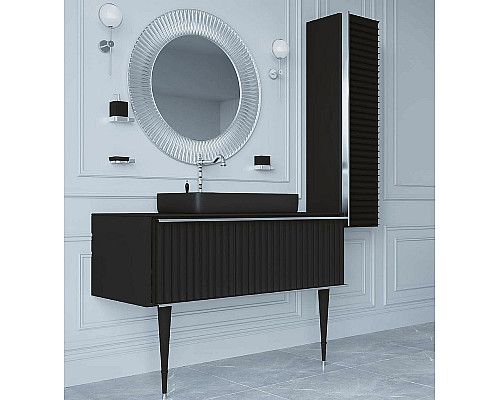 Купить Шкаф пенал Boheme Armadi Art Vallessi Avantgarde Canale 35 846-BCR подвесной Черный Хром в магазине сантехники Santeh-Crystal.ru