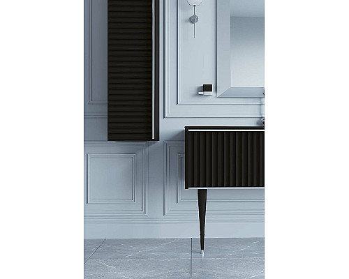 Купить Шкаф пенал Boheme Armadi Art Vallessi Avantgarde Canale 35 846-BCR подвесной Черный Хром в магазине сантехники Santeh-Crystal.ru