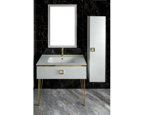 Приобрести Шкаф пенал Boheme Armadi Art Lucido 35 772-W подвесной Жемчужный белый в магазине сантехники Santeh-Crystal.ru