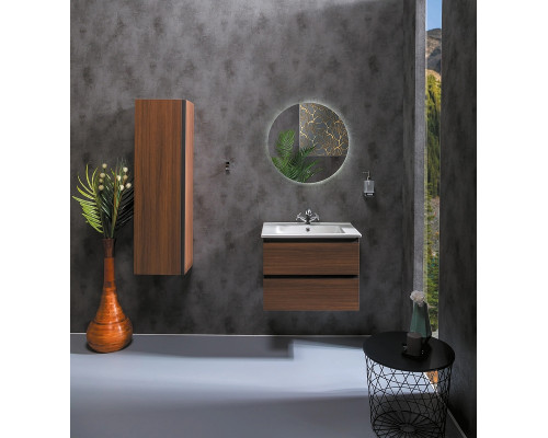 Приобрести Шкаф пенал Boheme Armadi Art Capolda 35 849-120-D подвесной Dark wood в магазине сантехники Santeh-Crystal.ru