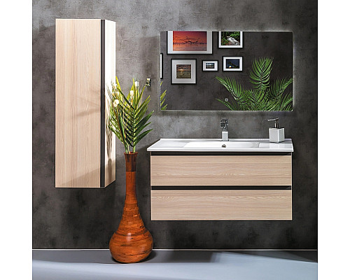 Купить Тумба под раковину Boheme Armadi Art Capolda 100 849-100-LW подвесная Light Wood в магазине сантехники Santeh-Crystal.ru