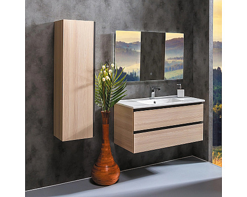Купить Тумба под раковину Boheme Armadi Art Capolda 100 849-100-LW подвесная Light Wood в магазине сантехники Santeh-Crystal.ru