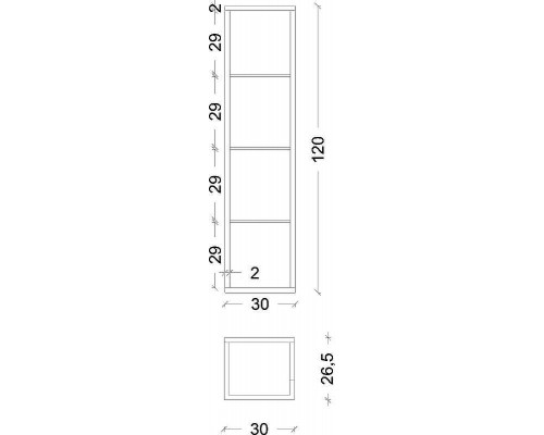 Шкаф пенал Boheme Armadi Art Loft 30 896-D подвесной Dark wood