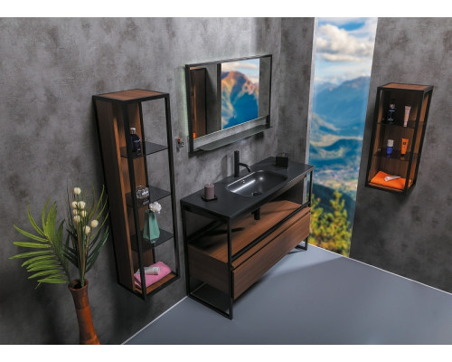 Заказать Подвесной шкаф Boheme Armadi Art Loft 30 895-D Dark wood в магазине сантехники Santeh-Crystal.ru