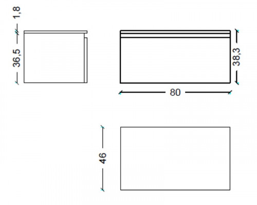 Заказать Тумба Boheme Armadi Art Flat Vallessi Uno-S 80 897-080-L подвесная Light oak в магазине сантехники Santeh-Crystal.ru