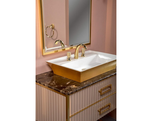 Купить Тумба под раковину Boheme Armadi Art Monaco 100 867-100-CPG Капучино глянец Золото в магазине сантехники Santeh-Crystal.ru