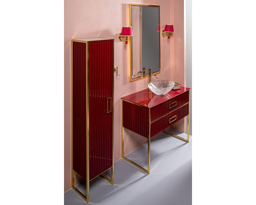 Приобрести Тумба под раковину Boheme Armadi Art Monaco 100 867-100-RG Бордо глянец Золото в магазине сантехники Santeh-Crystal.ru