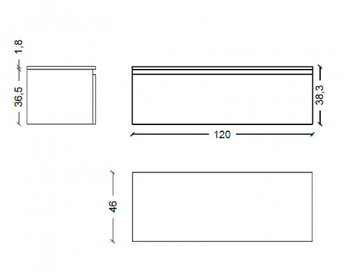 Приобрести Тумба Boheme Armadi Art Flat Vallessi Uno-S 120 897-120-A glossy подвесная Антрацит глянец в магазине сантехники Santeh-Crystal.ru