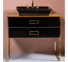 Тумба под раковину Boheme Armadi Art Monaco 100 867-100-BG Черный глянец Золото