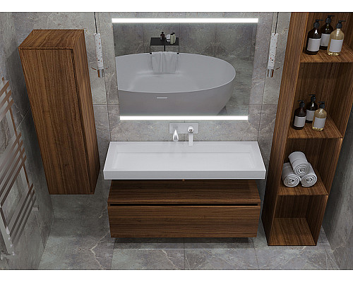 Купить Тумба Boheme Armadi Art Flat Vallessi Uno-S 120 897-120-D подвесная Dark oak в магазине сантехники Santeh-Crystal.ru