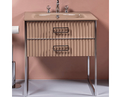 Заказать Тумба под раковину Boheme Armadi Art Monaco 80 866-080-CPCR Капучино глянец Хром в магазине сантехники Santeh-Crystal.ru