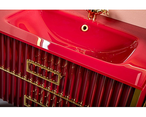 Заказать Тумба под раковину Boheme Armadi Art Monaco 80 866-080-RG Бордо глянец Золото в магазине сантехники Santeh-Crystal.ru