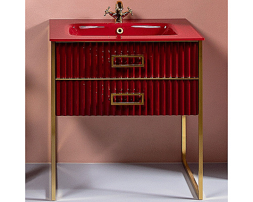 Заказать Тумба под раковину Boheme Armadi Art Monaco 80 866-080-RG Бордо глянец Золото в магазине сантехники Santeh-Crystal.ru