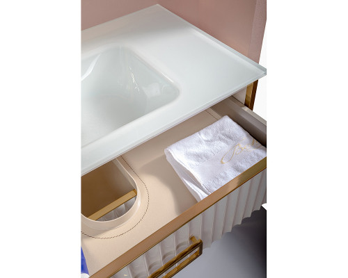 Приобрести Тумба под раковину Boheme Armadi Art Monaco 100 866-100-WG Белый глянец Золото в магазине сантехники Santeh-Crystal.ru