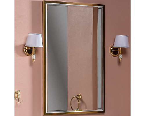 Приобрести Зеркало Boheme Armadi Art Monaco 70 566-WG с подсветкой Белый глянец Золото в магазине сантехники Santeh-Crystal.ru