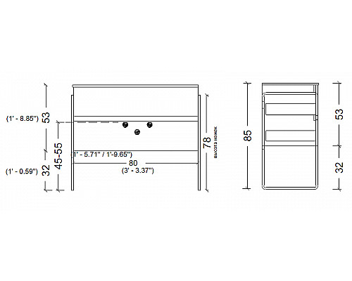 Заказать Тумба под раковину Boheme Armadi Art Vallessi 80 837-080-Z подвесная Зебрано глянец в магазине сантехники Santeh-Crystal.ru