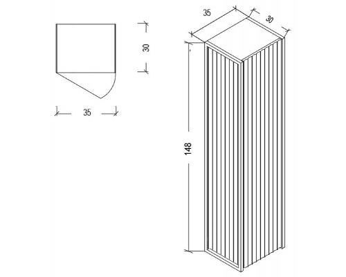Заказать Шкаф пенал Boheme Armadi Art Monaco 35 868-WCR подвесной Белый глянец Хром в магазине сантехники Santeh-Crystal.ru