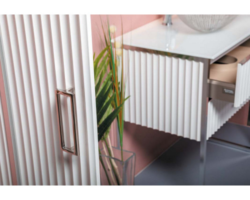 Заказать Шкаф пенал Boheme Armadi Art Monaco 35 868-WCR подвесной Белый глянец Хром в магазине сантехники Santeh-Crystal.ru