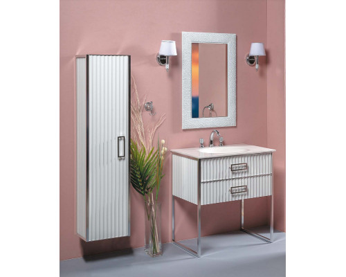 Заказать Шкаф пенал Boheme Armadi Art Monaco 35 868-WCR подвесной Белый глянец Хром в магазине сантехники Santeh-Crystal.ru