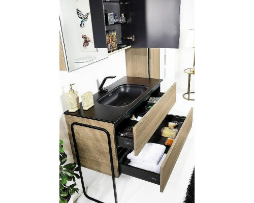 Зеркальный шкаф Boheme Armadi Art Vallessi 80 547-L с подсветкой Дуб светлый матовый