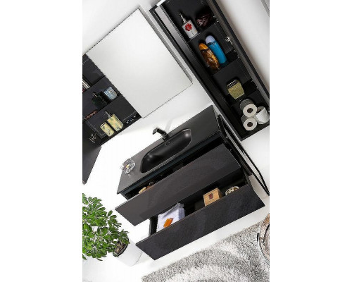 Зеркальный шкаф Boheme Armadi Art Vallessi 80 547-A glossy с подсветкой Антрацит глянец