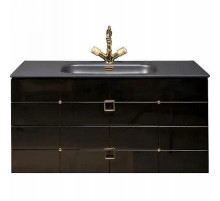 Тумба под раковину Boheme Armadi Art Vallessi Avangarde Piazza 100 841-100-BG подвесная Черный глянец Золото