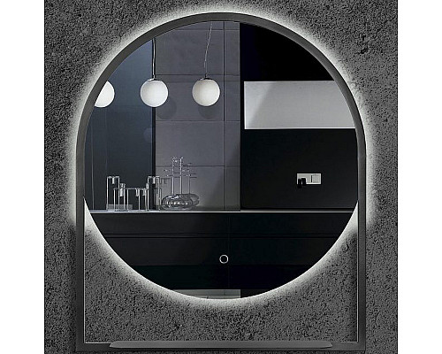 Купить Зеркало Boheme Armadi Art Vallessi 80 550/2 с подсветкой Антрацит с сенсорным выключателем в магазине сантехники Santeh-Crystal.ru