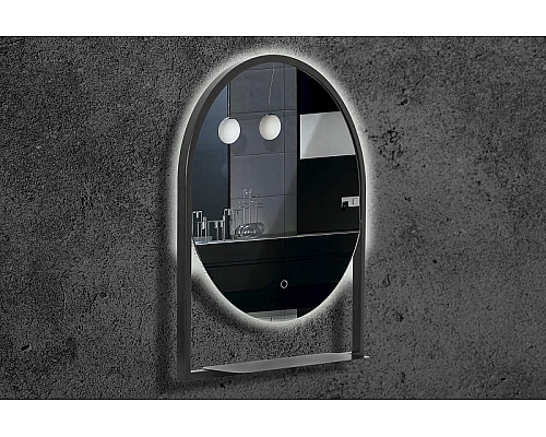 Купить Зеркало Boheme Armadi Art Vallessi 80 550/2 с подсветкой Антрацит с сенсорным выключателем в магазине сантехники Santeh-Crystal.ru