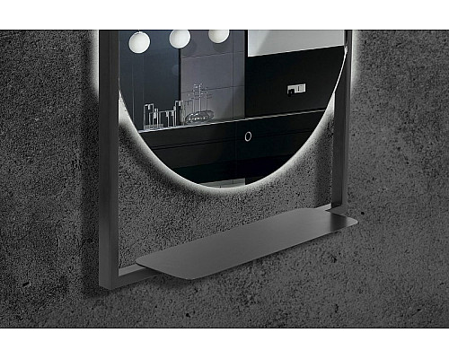 Купить Зеркало Boheme Armadi Art Vallessi 80 550/2 с подсветкой Антрацит с сенсорным выключателем в магазине сантехники Santeh-Crystal.ru