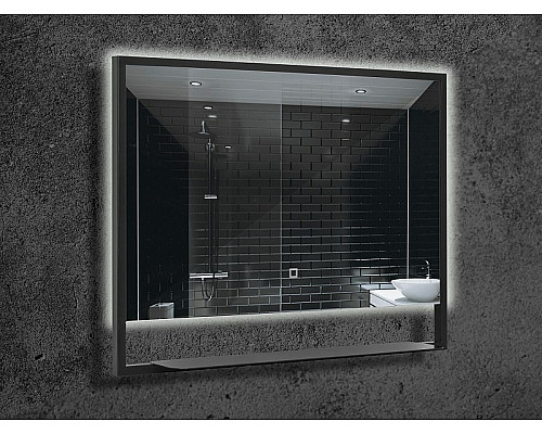 Приобрести Зеркало Boheme Armadi Art Vallessi 80 551/2 с подсветкой Антрацит с сенсорным выключателем в магазине сантехники Santeh-Crystal.ru