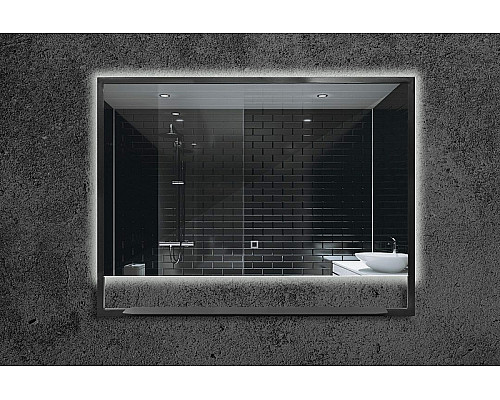 Приобрести Зеркало Boheme Armadi Art Vallessi 80 551/2 с подсветкой Антрацит с сенсорным выключателем в магазине сантехники Santeh-Crystal.ru