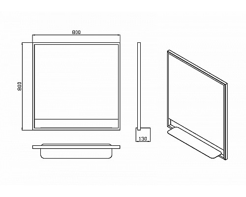 Приобрести Зеркало Boheme Armadi Art Vallessi 80 551/2 с подсветкой Антрацит с сенсорным выключателем в магазине сантехники Santeh-Crystal.ru