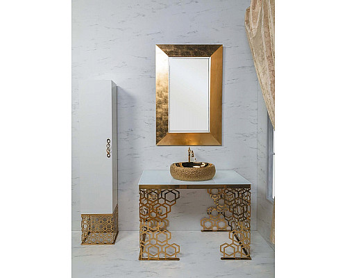 Заказать Зеркало Boheme Armadi Art NeoArt Chelsea 80 554 с подсветкой Золото в магазине сантехники Santeh-Crystal.ru