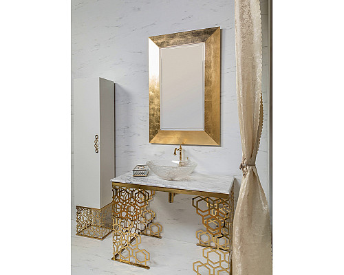 Заказать Зеркало Boheme Armadi Art NeoArt Chelsea 80 554 с подсветкой Золото в магазине сантехники Santeh-Crystal.ru