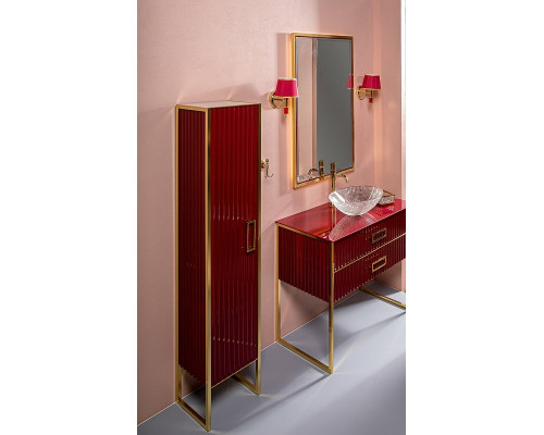 Заказать Шкаф пенал Boheme Armadi Art Monaco 35 L 868-RG-L Бордо глянец Золото в магазине сантехники Santeh-Crystal.ru
