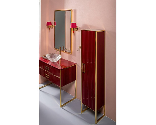 Приобрести Шкаф пенал Boheme Armadi Art Monaco 35 R 868-RG-R Бордо глянец Золото в магазине сантехники Santeh-Crystal.ru