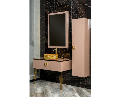 Заказать Шкаф пенал Boheme Armadi Art Lucido 35 772-Rose подвесной Пыльная Роза в магазине сантехники Santeh-Crystal.ru