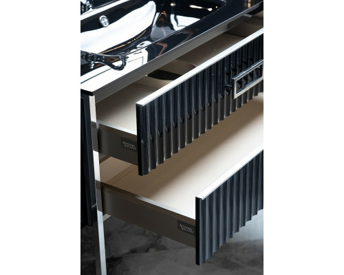 Купить Тумба под раковину Boheme Armadi Art Monaco 80 866-080-BCR Черный глянец Хром в магазине сантехники Santeh-Crystal.ru