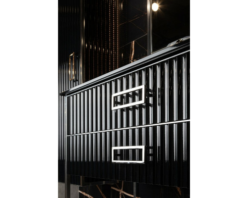 Купить Тумба под раковину Boheme Armadi Art Monaco 80 866-080-BCR Черный глянец Хром в магазине сантехники Santeh-Crystal.ru