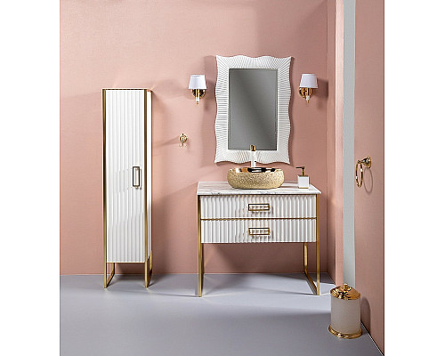 Santeh-Crystal.ru: Тумба под раковину Boheme Armadi Art Monaco 80 867-080-WG Белая глянец Золото Приобрести Тумба под раковину Boheme Armadi Art Monaco 80 867-080-WG Белая глянец Золото в магазине сантехники Santeh-Crystal.ru