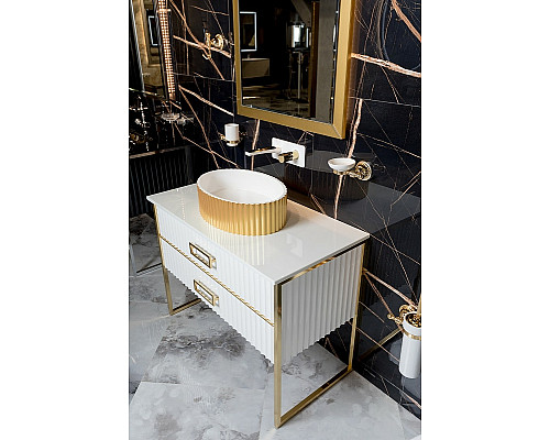 Santeh-Crystal.ru: Тумба под раковину Boheme Armadi Art Monaco 80 867-080-WG Белая глянец Золото Приобрести Тумба под раковину Boheme Armadi Art Monaco 80 867-080-WG Белая глянец Золото в магазине сантехники Santeh-Crystal.ru