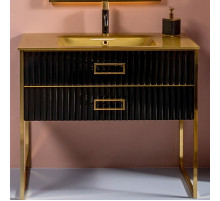 Тумба под раковину Boheme Armadi Art Monaco 100 866-100-BG Черный глянец Золото