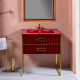 Заказать Тумба под раковину Boheme Armadi Art Monaco 100 866-100-RG Бордо глянец Золото в магазине сантехники Santeh-Crystal.ru