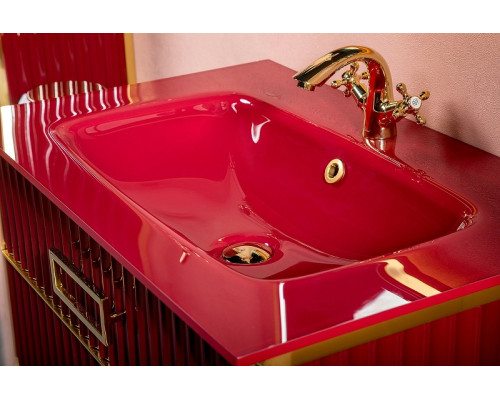 Заказать Тумба под раковину Boheme Armadi Art Monaco 100 866-100-RG Бордо глянец Золото в магазине сантехники Santeh-Crystal.ru